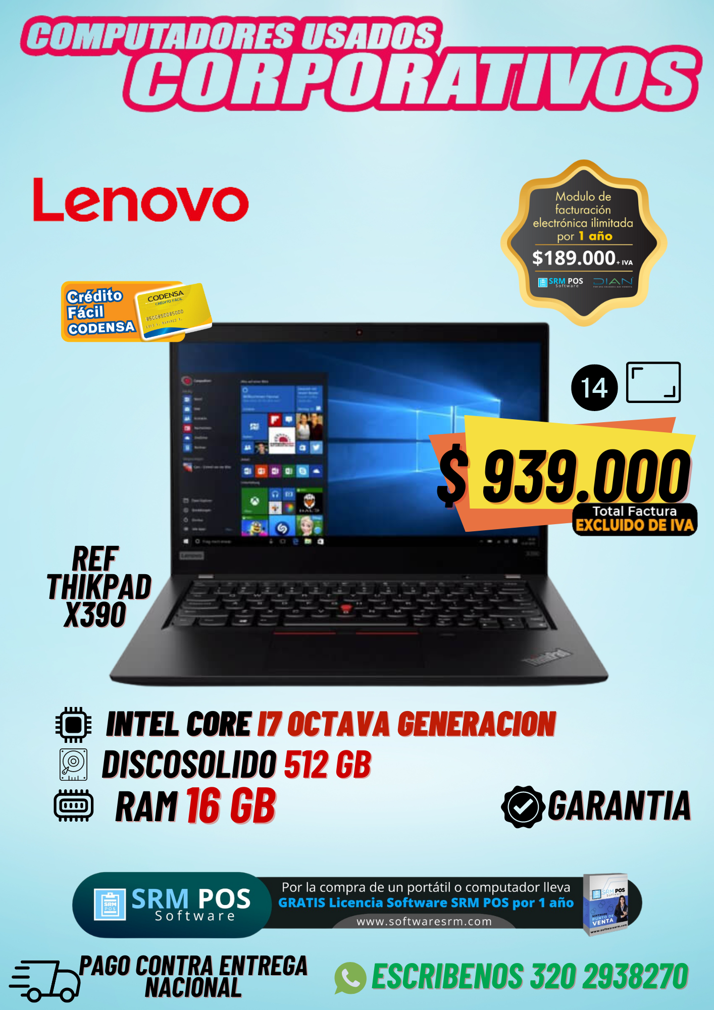 Lenovo Thinkpad X390 Intel i7